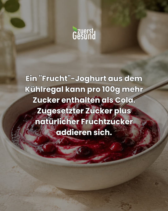 Frau mit Kaffeetasse, Text: Trink deinen Kaffee nicht direkt nach dem Aufstehen